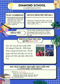 ☘️TỰ TIN GIỎI TOÁN CÙNG THẦY CÔ DIAMOND SCHOOL💎💎