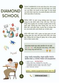 🌟🌟 DIAMOND SCHOOL - TUYỂN SINH CÁC LỚP TIỀN TIỂU HỌC VÀ TOÁN CAMBRIDGE HÈ 2023 😍😍