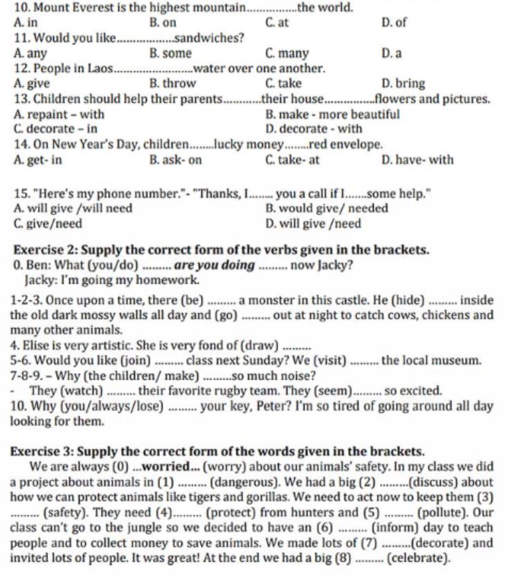 Đề thi đầu vào tiếng Anh Vinschool