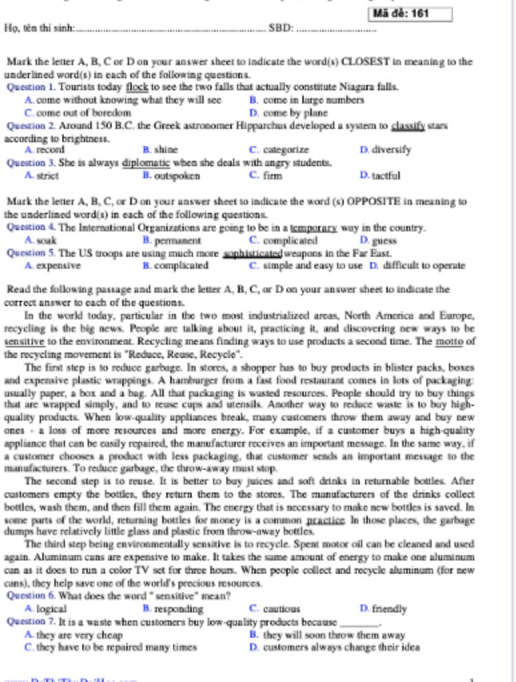 Đề thi tiếng Anh vào lớp 6 trường Vinschool có cấu trúc rõ ràng và phù hợp độ tuổi